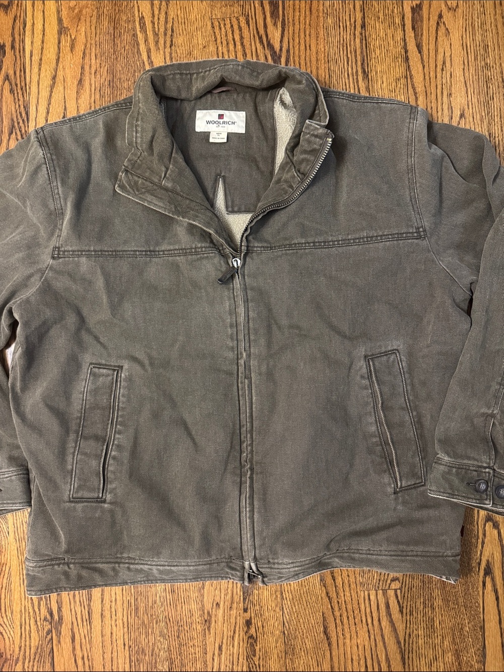 Y2K Woolrich Saddle Sherpa Lined Canvas Jacket Mens XL Brown Workwear Ranch Coat - Picture 4 of 13